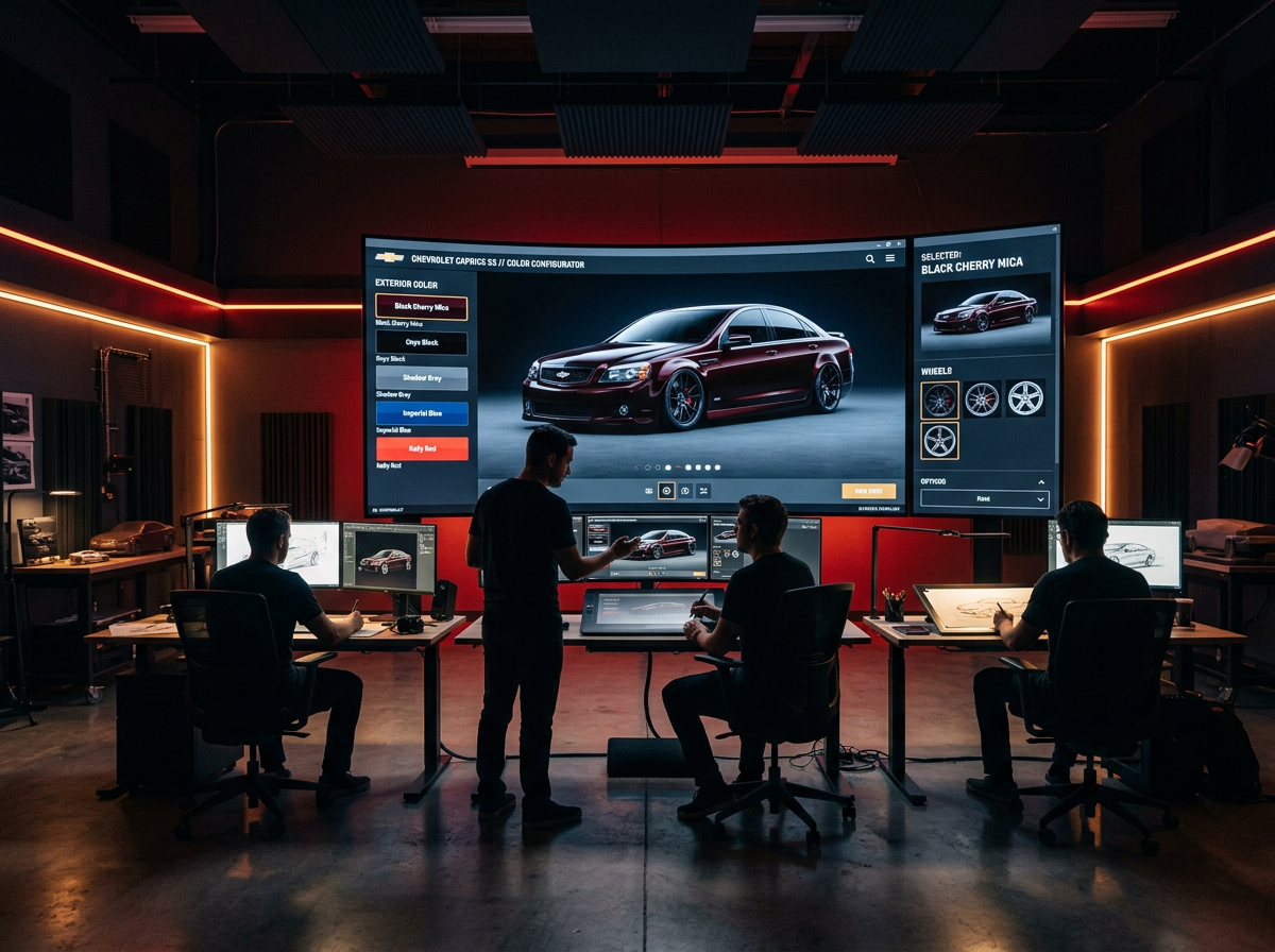 Automotive visualization studio rendering a Chevrolet Caprice SS 3D color configurator
